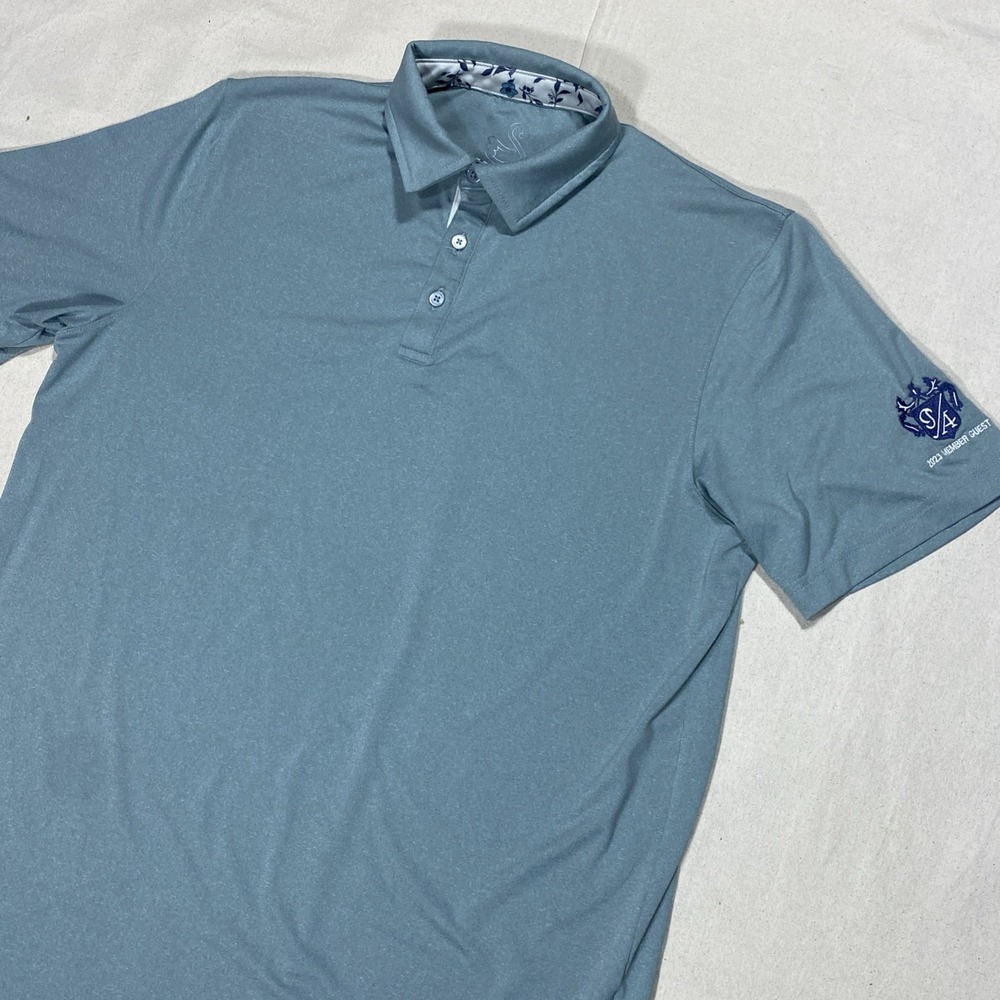 Swannies Golf Polo Sz Large Blue Preppy Coastal Blade Style Collar